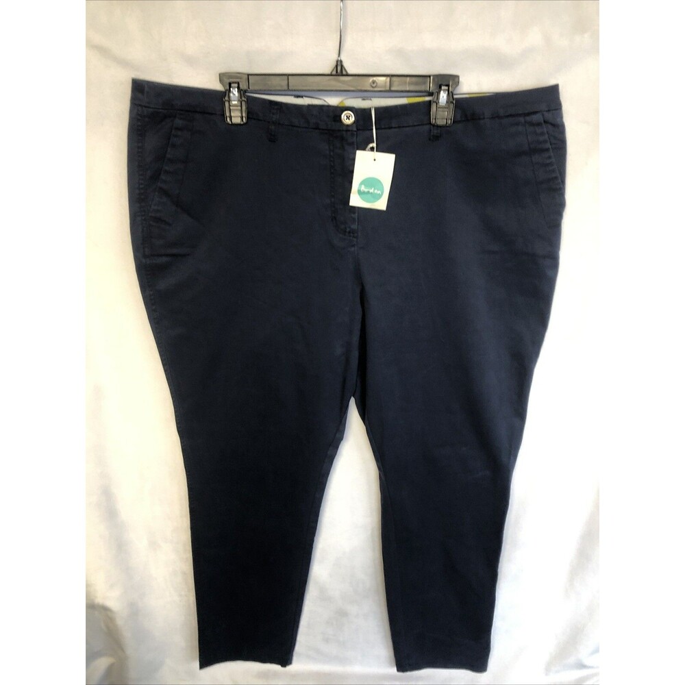 NWT Boden Women's Navy Blue Chino, Mid-Rise, Straight Leg Slacks Pants Sz 18